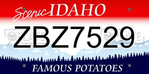 ZBZ7529 Idaho License Plate