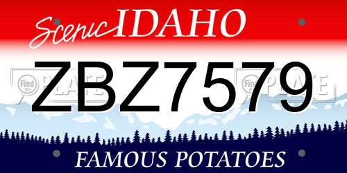 ZBZ7579 Idaho License Plate