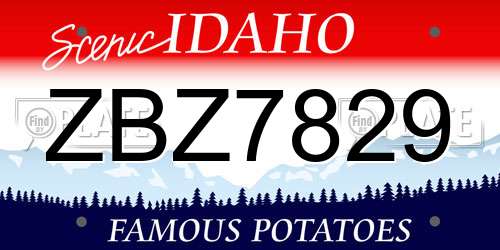 ZBZ7829 Idaho License Plate