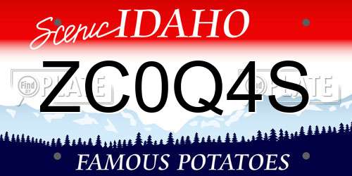 ZC0Q4S Idaho License Plate