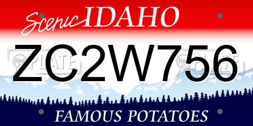 ZC2W756 Idaho License Plate