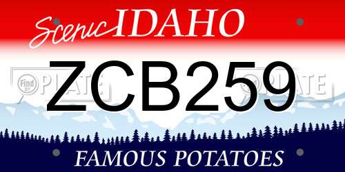 ZCB259 Idaho License Plate
