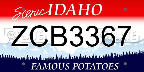 ZCB3367 Idaho License Plate