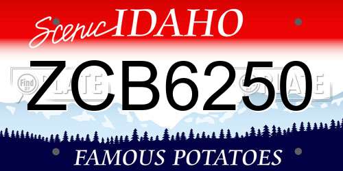 ZCB6250 Idaho License Plate