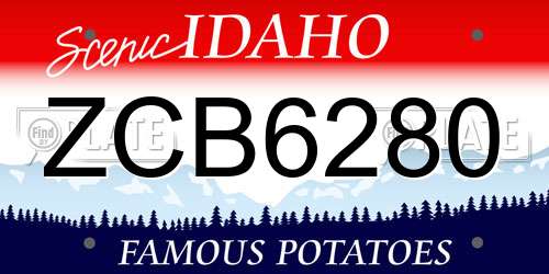 ZCB6280 Idaho License Plate