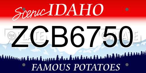 ZCB6750 Idaho License Plate