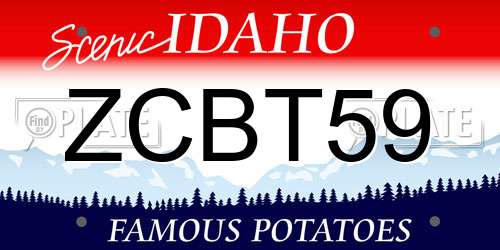 ZCBT59 Idaho License Plate