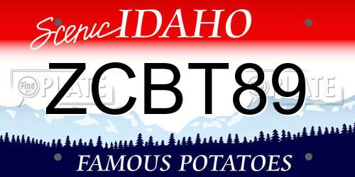 ZCBT89 Idaho License Plate