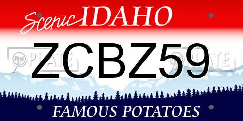 ZCBZ59 Idaho License Plate