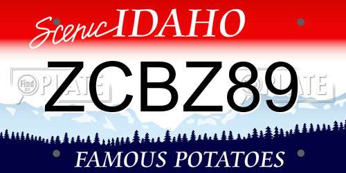 ZCBZ89 Idaho License Plate