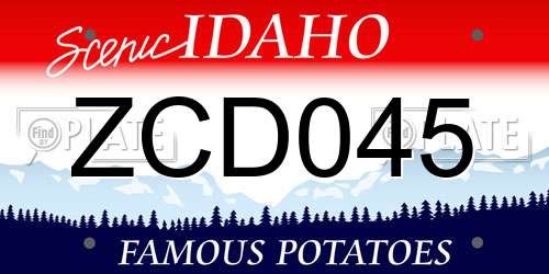 ZCD045 Idaho License Plate
