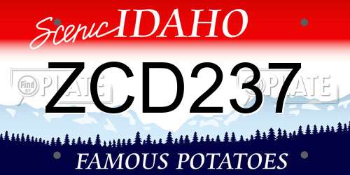 ZCD237 Idaho License Plate