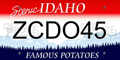 ZCDO45 Idaho License Plate