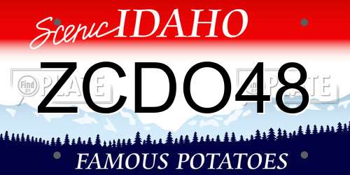 ZCDO48 Idaho License Plate
