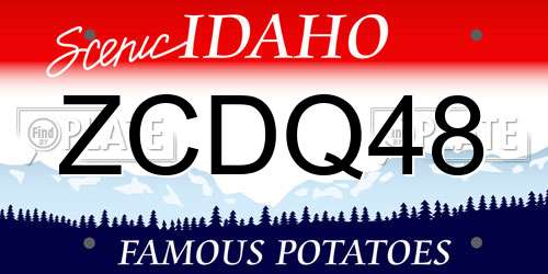 ZCDQ48 Idaho License Plate