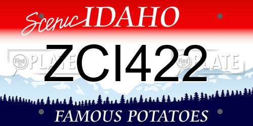 ZCI422 Idaho License Plate