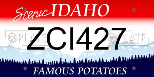 ZCI427 Idaho License Plate