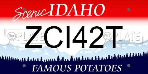 ZCI42T Idaho License Plate