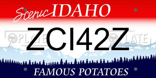 ZCI42Z Idaho License Plate