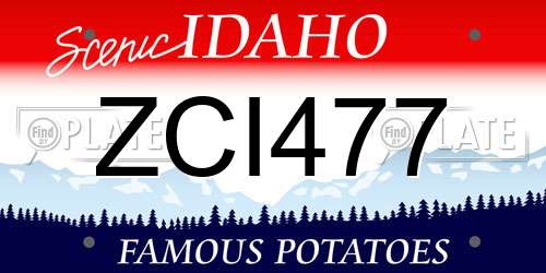ZCI477 Idaho License Plate