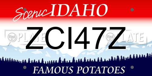ZCI47Z Idaho License Plate