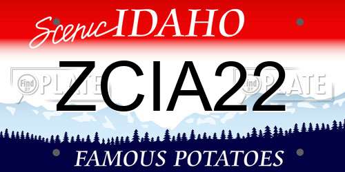 ZCIA22 Idaho License Plate