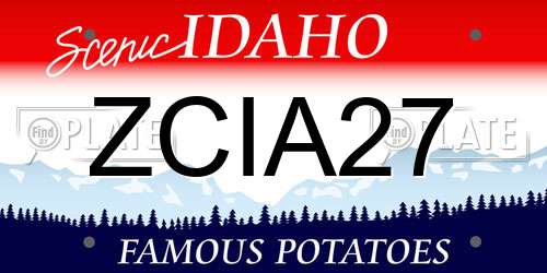 ZCIA27 Idaho License Plate