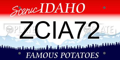 ZCIA72 Idaho License Plate