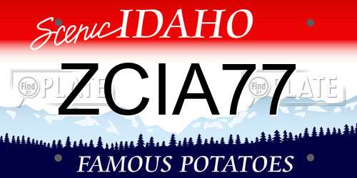 ZCIA77 Idaho License Plate
