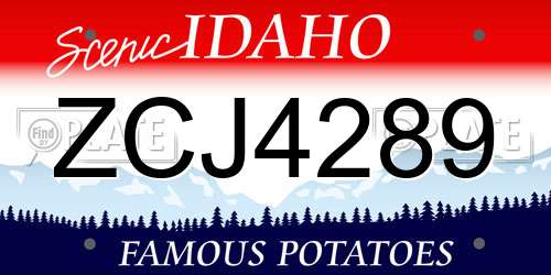 ZCJ4289 Idaho License Plate