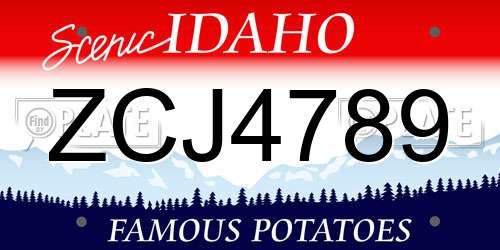ZCJ4789 Idaho License Plate