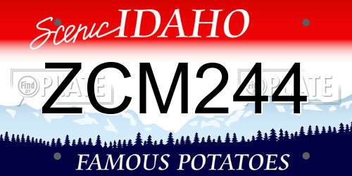 ZCM244 Idaho License Plate