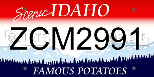 ZCM2991 Idaho License Plate