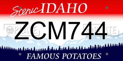 ZCM744 Idaho License Plate