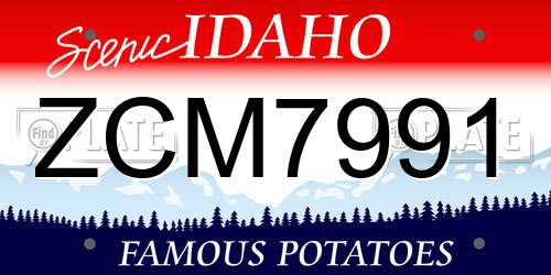 ZCM7991 Idaho License Plate