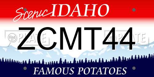 ZCMT44 Idaho License Plate