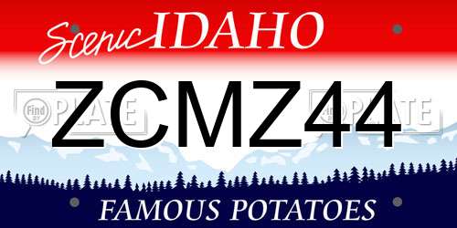 ZCMZ44 Idaho License Plate