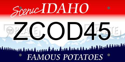ZCOD45 Idaho License Plate
