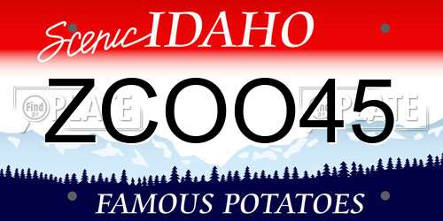 ZCOO45 Idaho License Plate