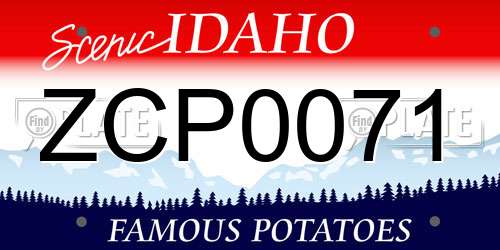 ZCP0071 Idaho License Plate