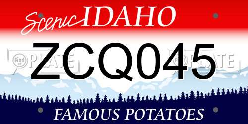 ZCQ045 Idaho License Plate