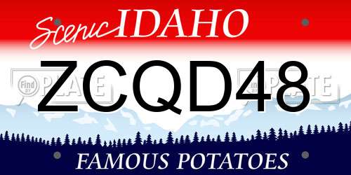 ZCQD48 Idaho License Plate
