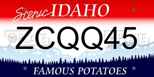 ZCQQ45 Idaho License Plate