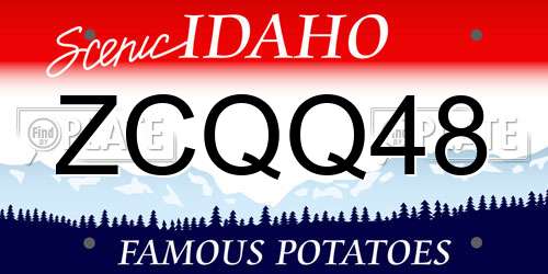 ZCQQ48 Idaho License Plate