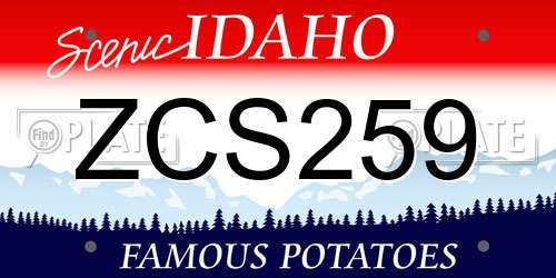 ZCS259 Idaho License Plate