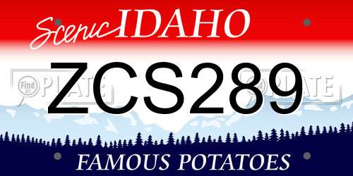 ZCS289 Idaho License Plate