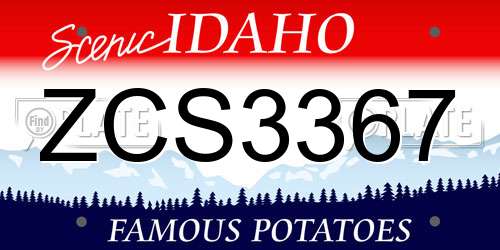 ZCS3367 Idaho License Plate