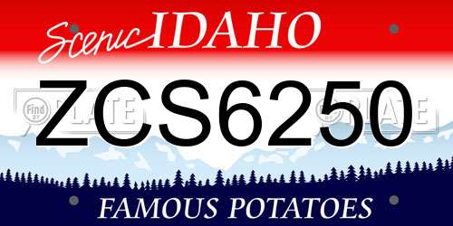 ZCS6250 Idaho License Plate
