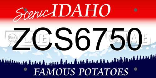ZCS6750 Idaho License Plate