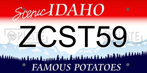 ZCST59 Idaho License Plate
